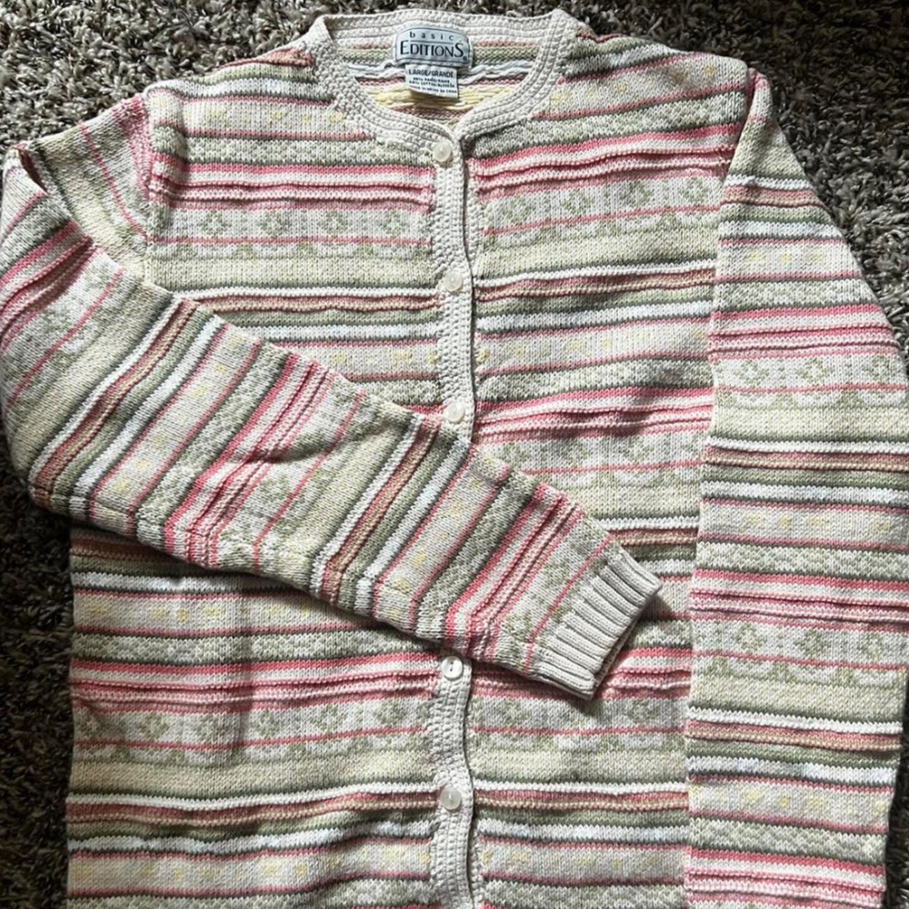 Vintage Basic Editions Multicolor Knit Cardigan